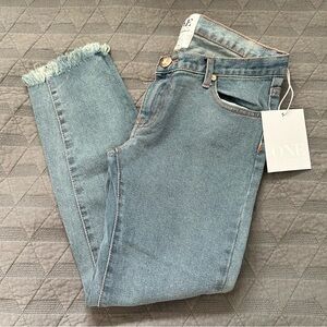 One Teaspoon Iggys Low Rise Blue Ankle Cropped Jeans